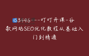 S3446—叮叮开课-谷歌网站SEO优化教程从基础入门到精通