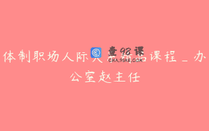 体制职场人际关系精品课程_办公室赵主任