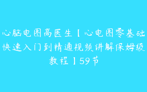 心脑电图高医生【心电图零基础快速入门到精通视频讲解保姆级教程】59节