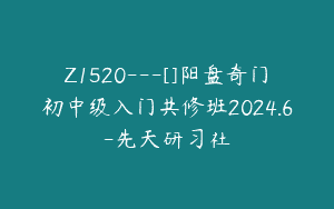 Z1520---[]阳盘奇门初中级入门共修班2024.6-先天研习社