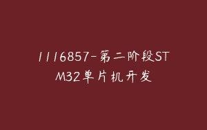 1116857-第二阶段STM32单片机开发