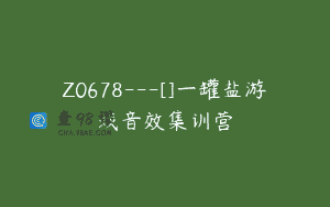 Z0678—[]一罐盐游戏音效集训营