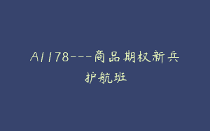 A1178—商品期权新兵护航班