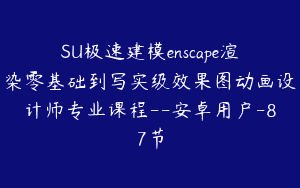 SU极速建模enscape渲染零基础到写实级效果图动画设计师专业课程–安卓用户-87节