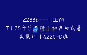 Z2836---[]LEYAT丨25音乐考研【和声曲式暑期集训】622C-D班