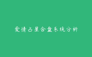 爱情占星合盘系统分析