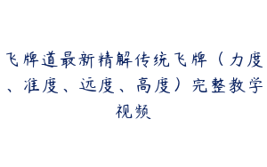 飞牌道最新精解传统飞牌（力度、准度、远度、高度）完整教学视频