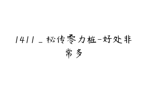 1411_秘传零力桩-好处非常多