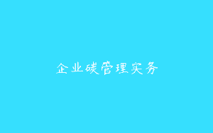 企业碳管理实务