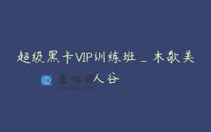 超级黑卡VIP训练班_木歌美人谷