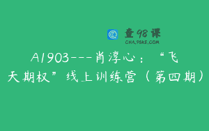 A1903—肖淳心：“飞天期权”线上训练营（第四期）