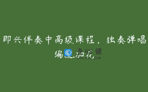 即兴伴奏中高级课程，独奏弹唱编配加花