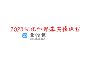 2023优化师部落实操课程