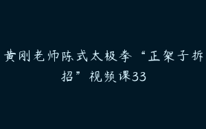 黄刚老师陈式太极拳“正架子拆招”视频课33