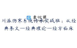 川派伤寒系统传承实战班：从经典条文—经典理论—经方临床