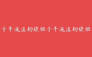子午流注初级班子午流注初级班