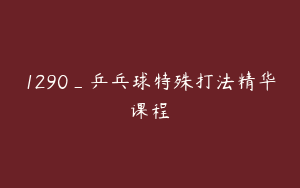 1290_乒乓球特殊打法精华课程