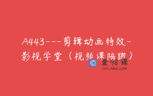 A443—剪辑动画特效-影视学堂（视频课陪跑）