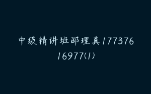 中级精讲班邵理真17737616977(1)