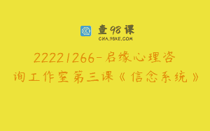 22221266-启缘心理咨询工作室第三课《信念系统》