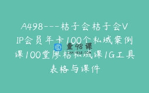 A498—桔子会桔子会VIP会员年卡100个私域案例课100堂廖桔私域课1G工具表格与课件