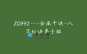 Z0992—合派千诀-八字秘诀弟子班