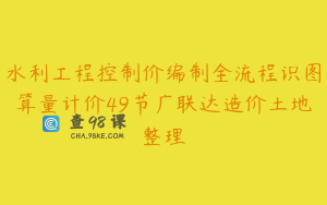 水利工程控制价编制全流程识图算量计价49节广联达造价土地整理