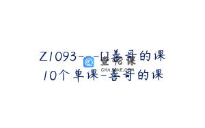 Z1093---[]善哥的课10个单课-善哥的课