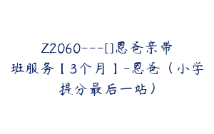 Z2060—[]恩爸亲带班服务【3个月】-恩爸（小学提分最后一站）