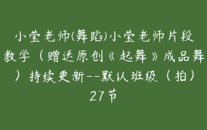 小莹老师(舞蹈)小莹老师片段教学（赠送原创《起舞》成品舞）持续更新--默认班级（拍）27节
