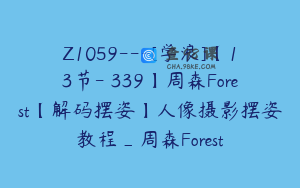 Z1059---[学浪]【13节-￥339】周森Forest【解码摆姿】人像摄影摆姿教程_周森Forest