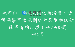 桃宇宙-【拒绝驯化看透资本逻辑洞察市场规则提升思维和认知课程请拍此项】-52900圆-30节