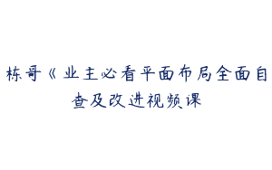 栋哥《业主必看平面布局全面自查及改进视频课