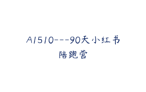 A1510—90天小红书陪跑营