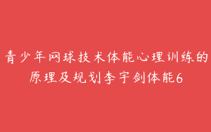 青少年网球技术体能心理训练的原理及规划李宇剑体能6