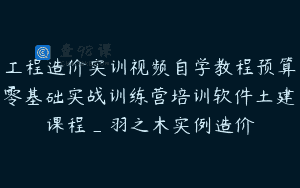 工程造价实训视频自学教程预算零基础实战训练营培训软件土建课程_羽之木实例造价