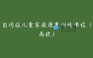 自闭症儿童家庭康复训练课程（高级）