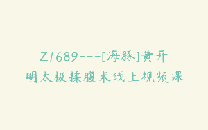 Z1689—[海豚]黄开明太极揉腹术线上视频课