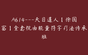 A614—天目道人【徐国富】全套祝由能量符字疗法传承班