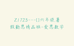 Z1723—[]六年级暑假勤思精品班-爱思数学