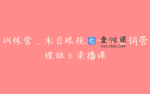 训练营_禾目眼视光—《营销管理班》录播课