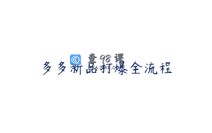 多多新品打爆全流程