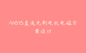 ANSYS直流无刷电机电磁方案设计
