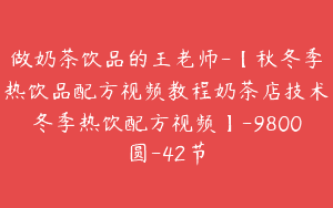 做奶茶饮品的王老师-【秋冬季热饮品配方视频教程奶茶店技术冬季热饮配方视频】-9800圆-42节