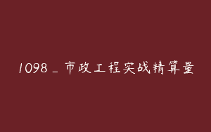 1098_市政工程实战精算量