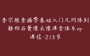 李宗胜素描零基础入门几何体到静物石膏像头像课全体系vip课程-213节