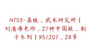 N753-荔枝_武术研究所【刘清海老师_27种中国跤_别子系列】951207_28节