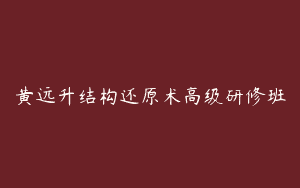 黄远升结构还原术高级研修班