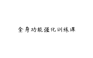 全身功能强化训练课