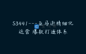S3441—亚马逊精细化运营•爆款打造体系